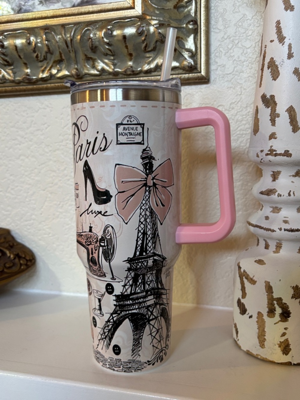 ✨ Paris Luxe Insulated Travel Tumbler – Chic Meets Functional ✨ 40 ounce